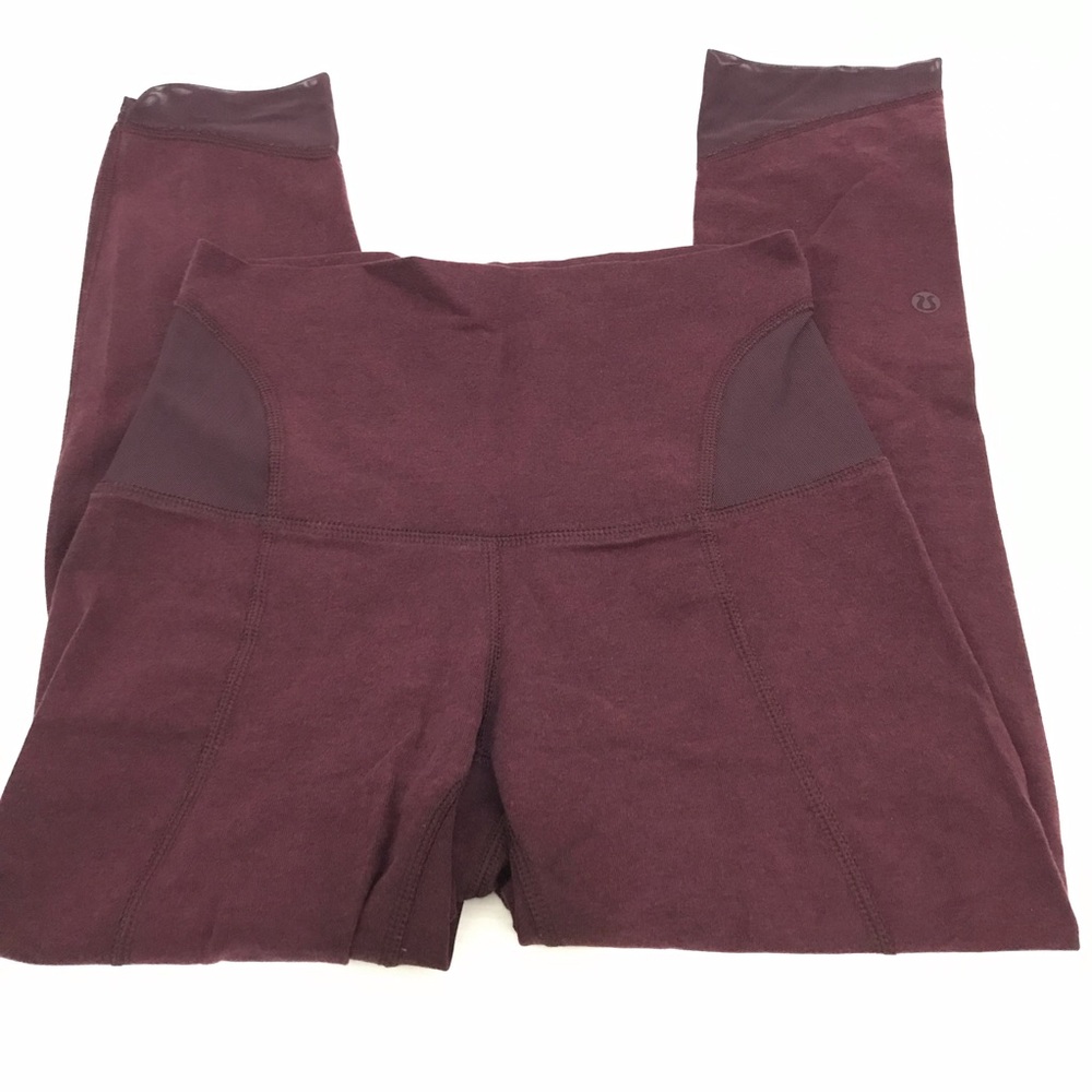 Lululemon Devi Yoga Crop Burgundy High-Waisted Leggings